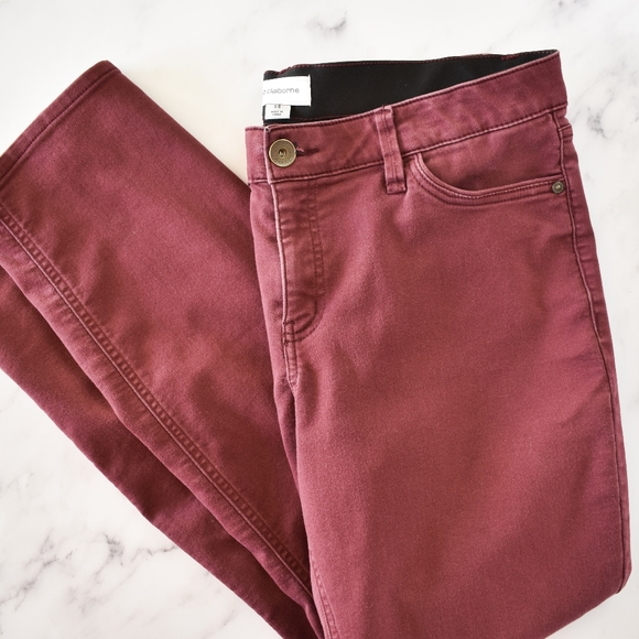 Liz Claiborne Denim - Liz Claiborne Stretch Straight Leg Burgundy Jeans Size 14